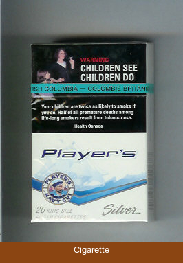 Player's Navy Cut Silver white and blue cigarettes hard box