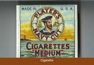 Player's Navy Cut Cigarettes 'Medium' blue and yellow cigarettes wide flat hard box