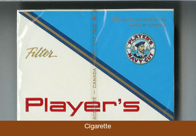 Player's Navy Cut Filter 25 cigarettes white and blue wide flat hard box