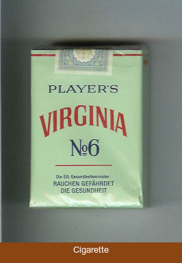 Player's Virginia No 6 cigarettes soft box