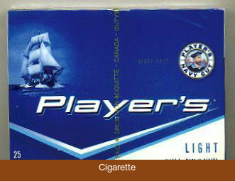 Player's Light 25 wide flat hard box cigarettes