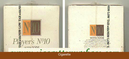 Player's No.10 with NSM cigarettes wide flat hard box