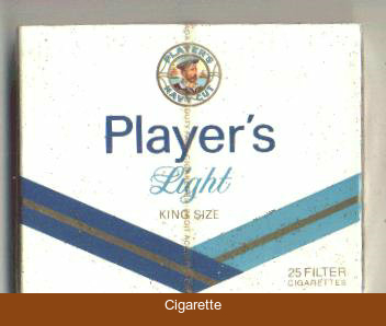 Player's Light 25 cigarettes wide flat hard box