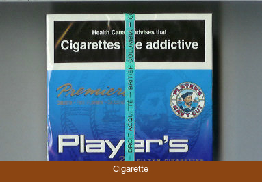 Player's Navy Cut Premiere Smooth blue cigarettes wide flat hard box