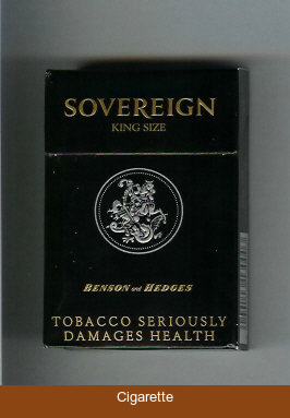Sovereign Benson and Hedges cigarettes black hard box