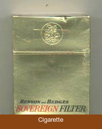 Sovereign Benson and Hedges cigarettes hard box