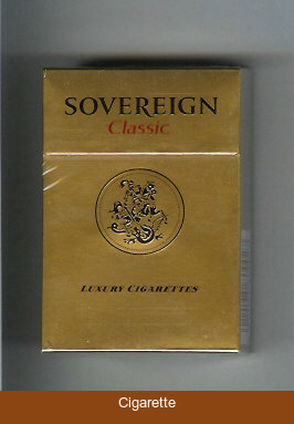 Sovereign Classic gold cigarettes hard box