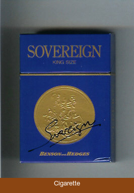 Sovereign Benson and Hedges cigarettes blue hard box