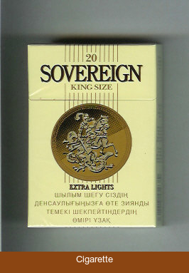 Sovereign Extra Lights cigarettes yellow hard box