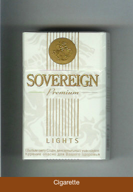 Sovereign Premium Lights cigarettes white hard box