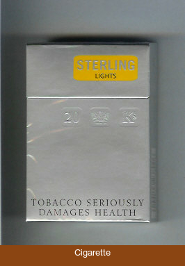 Sterling Lights cigarettes hard box