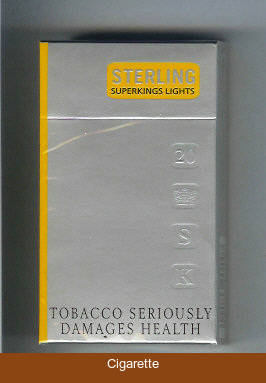 Sterling Lights 100s cigarettes hard box