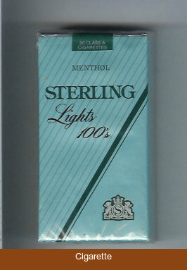 Sterling Lights Menthol 100s cigarettes soft box