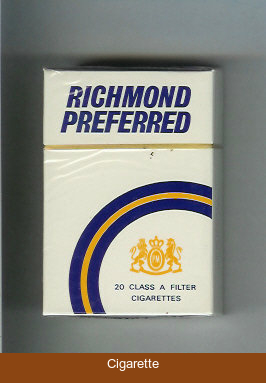 Richmond Preferred cigarettes hard box